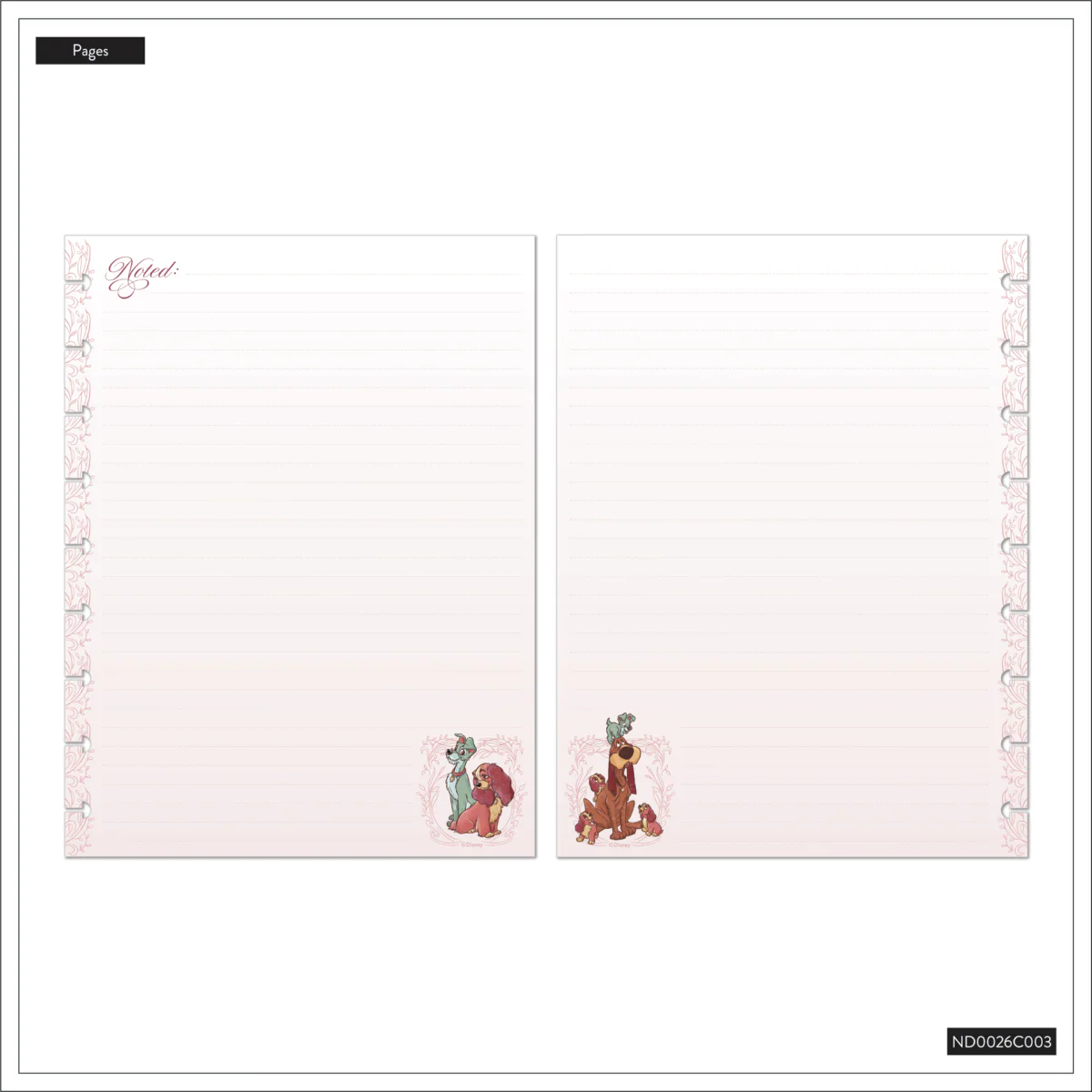Disney Lady & The Tramp - Dotted Lined Classic Notebook - 60 Sheets - Image 19
