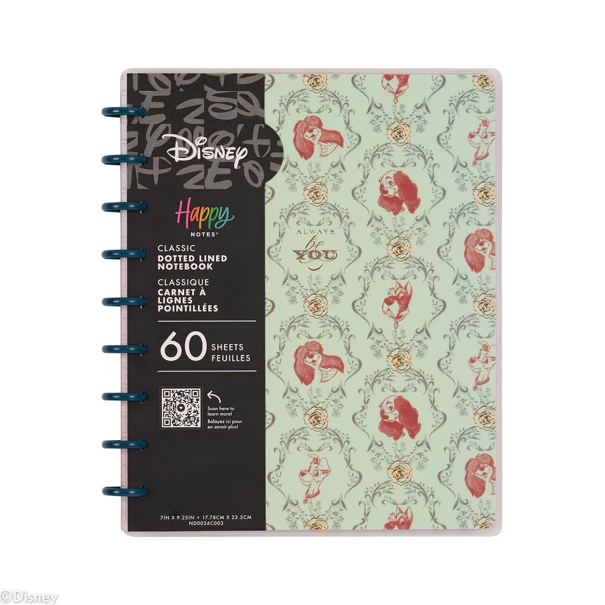 Disney Lady & The Tramp - Dotted Lined Classic Notebook - 60 Sheets - Image 9