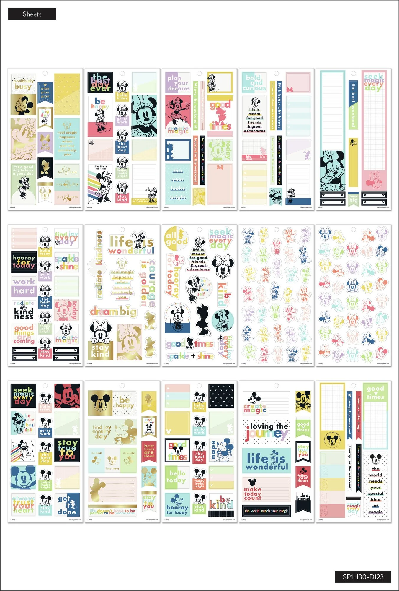 Disney Mickey Mouse and Minnie Mouse Color Block - Value Pack Stickers - Image 4