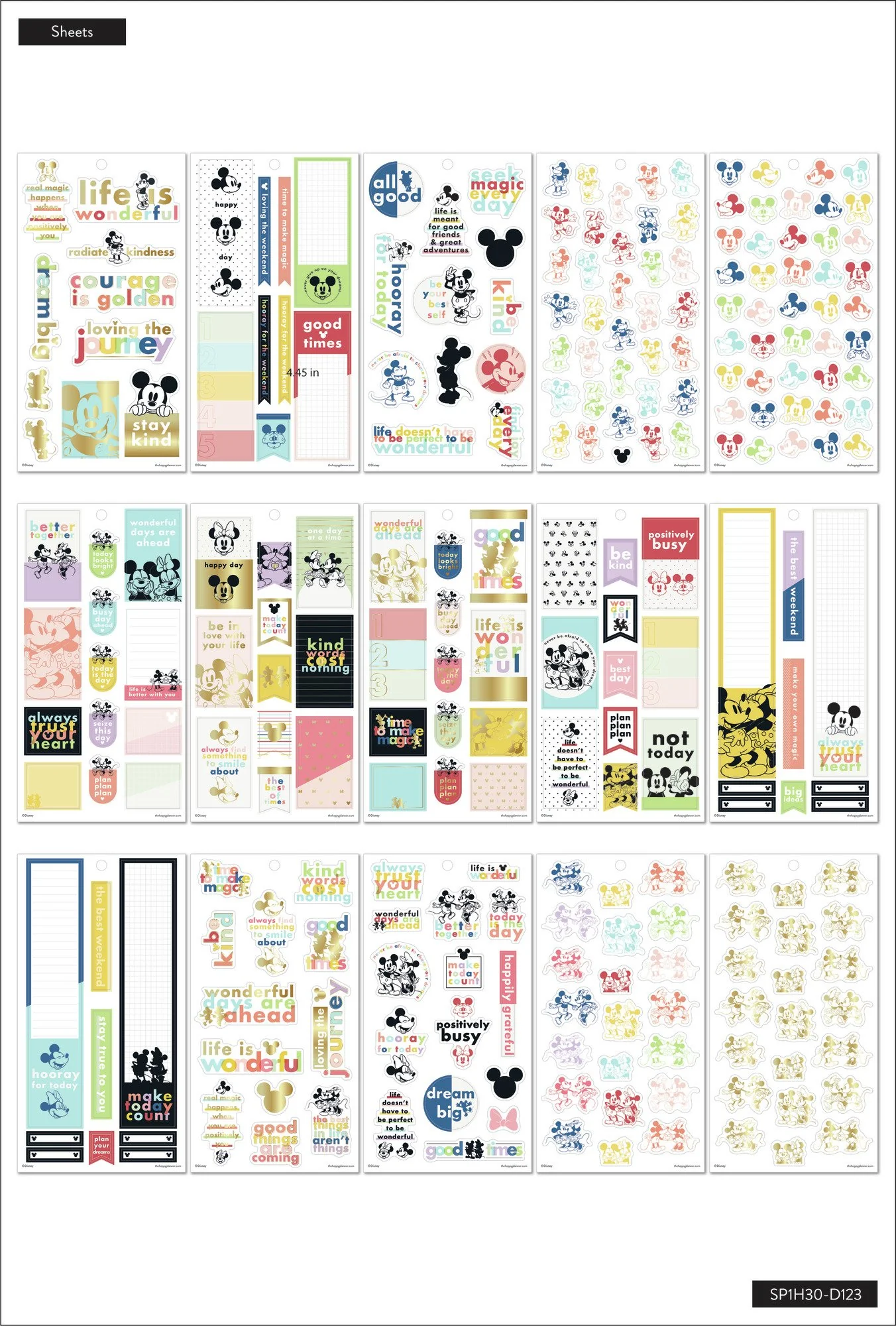 Disney Mickey Mouse and Minnie Mouse Color Block - Value Pack Stickers - Image 5