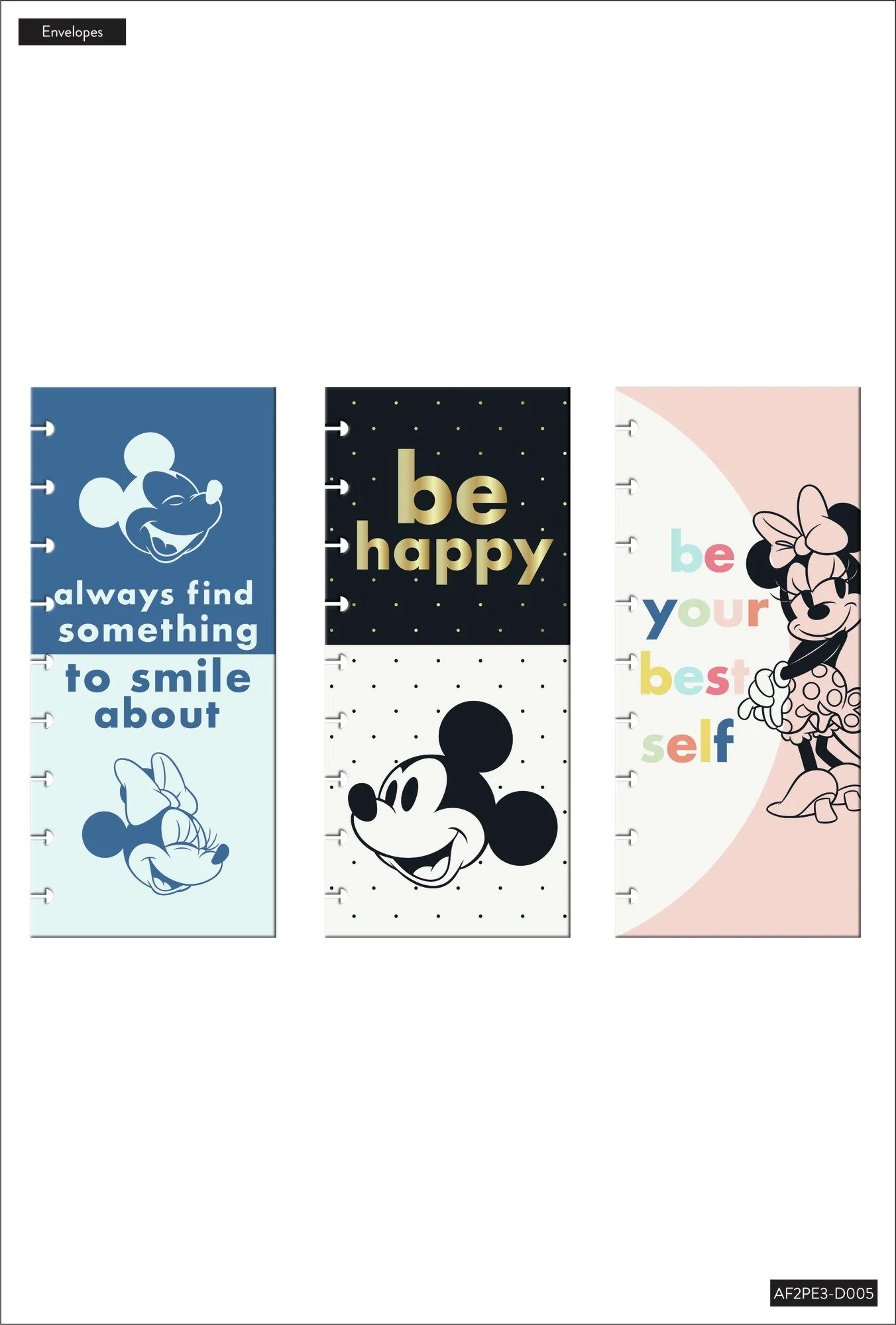 Disney© Mickey Mouse & Minnie Mouse Colorblock Snap In Envelopes - 3 Pack - Image 5