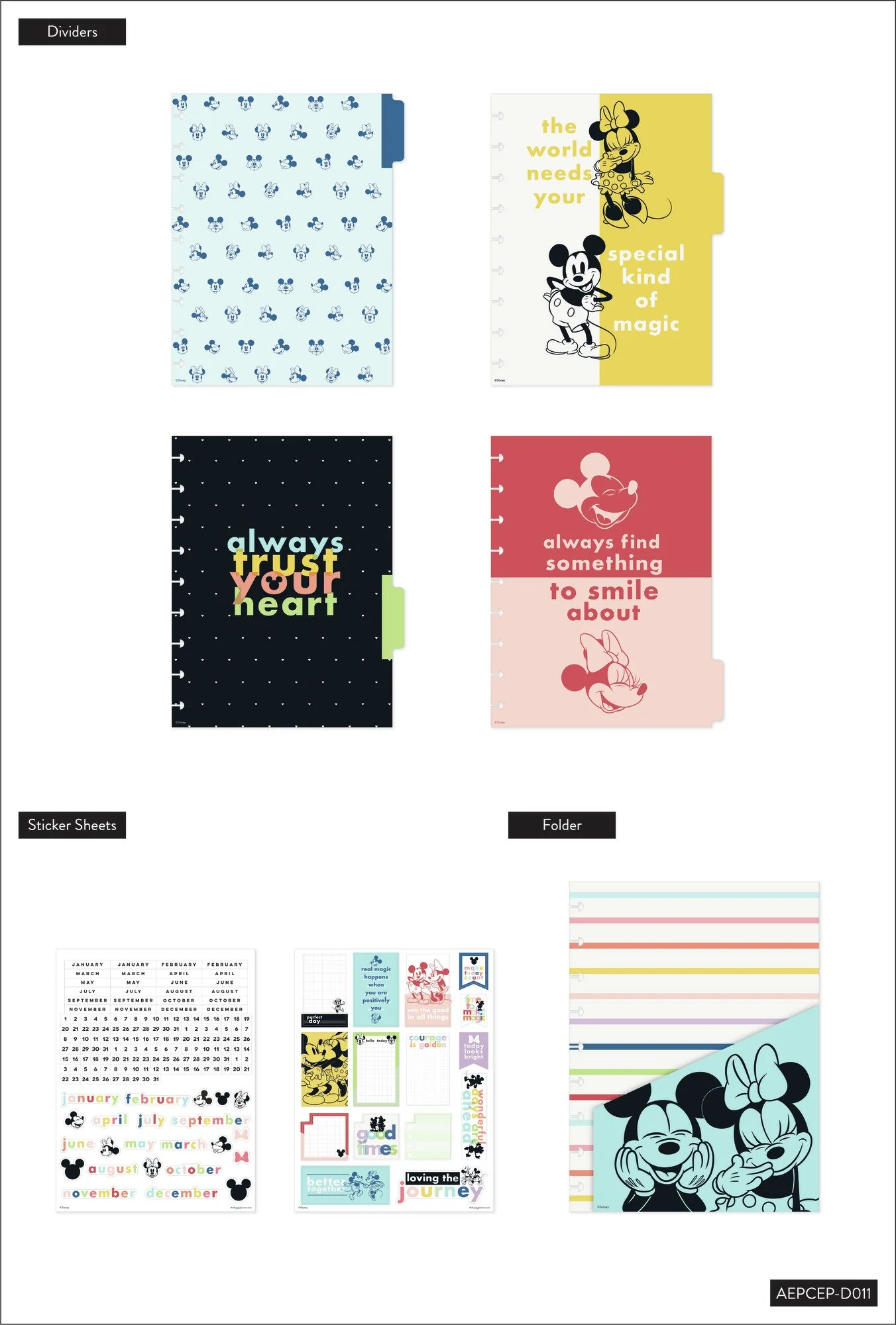 Disney© Mickey Mouse & Minnie Mouse Colorblock Undated Classic Vertical Extension Pack - Image 4