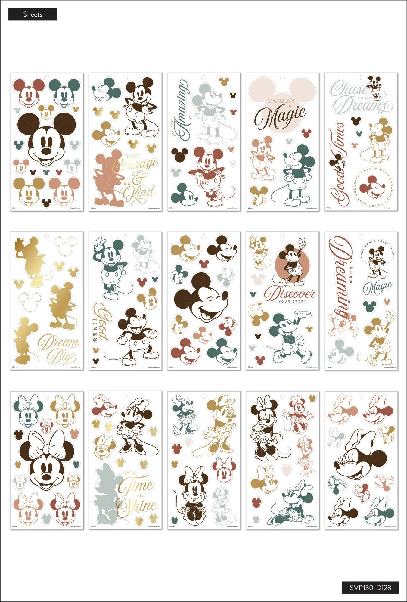 Disney Mickey Mouse & Minnie Mouse Farmhouse - Value Pack Stickers - Large Icons - Image 3