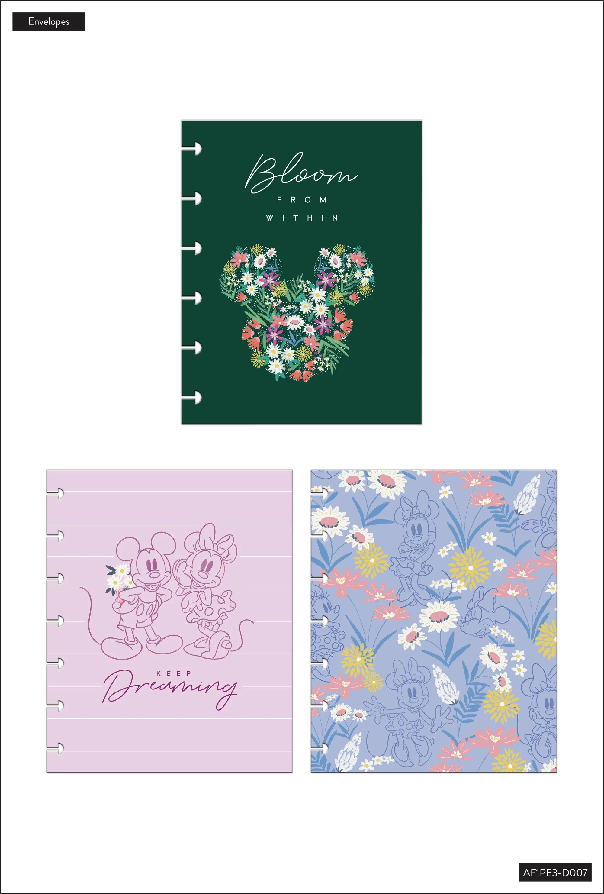 Disney © Mickey Mouse & Minnie Mouse Floral Bloom from Within Snap-In Envelopes - 3 Pack - Image 3