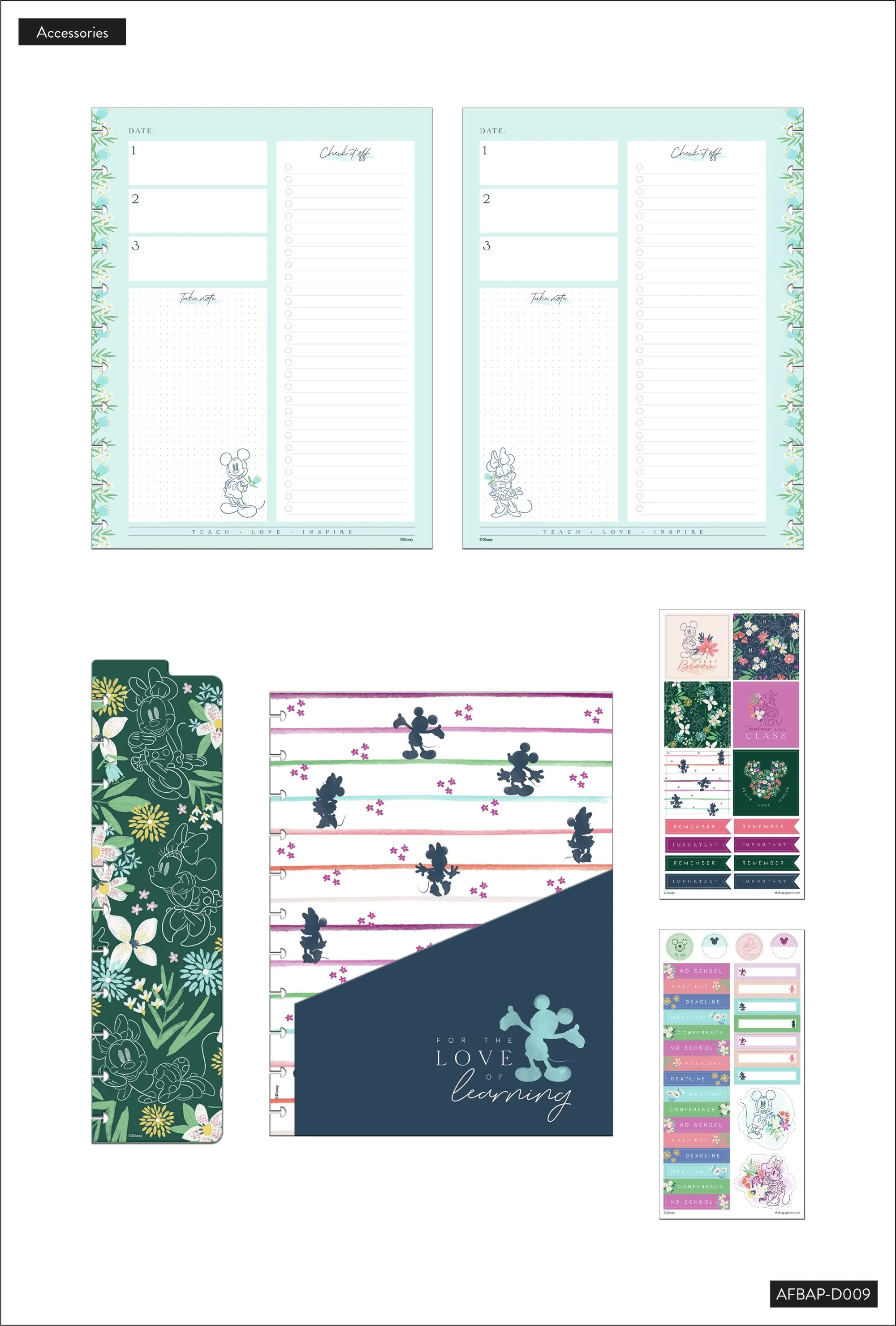 Disney © Mickey Mouse & Minnie Mouse Floral Love of Learning Big Teacher Accessory Pack - Image 4