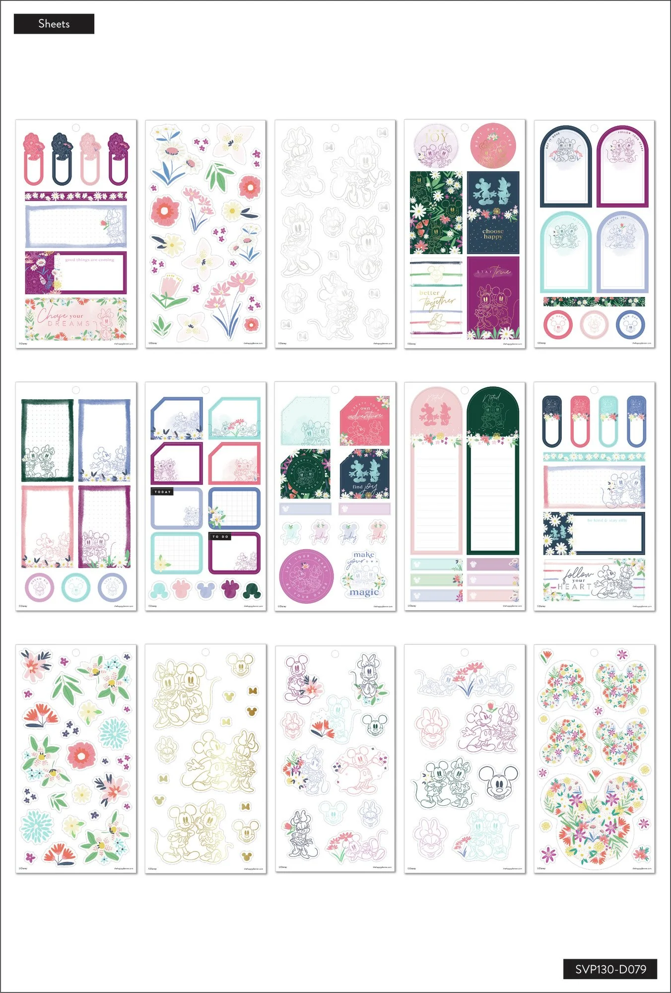 Disney © Mickey Mouse & Minnie Mouse Floral Value Pack Stickers - Big - Image 5