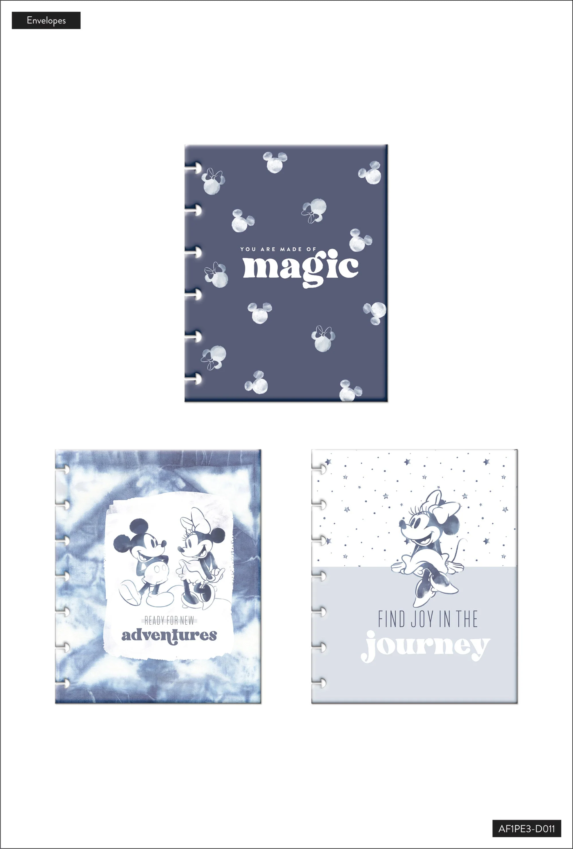 Disney© Mickey Mouse & Minnie Mouse Indigo Envelopes - 3 Pack - Image 3