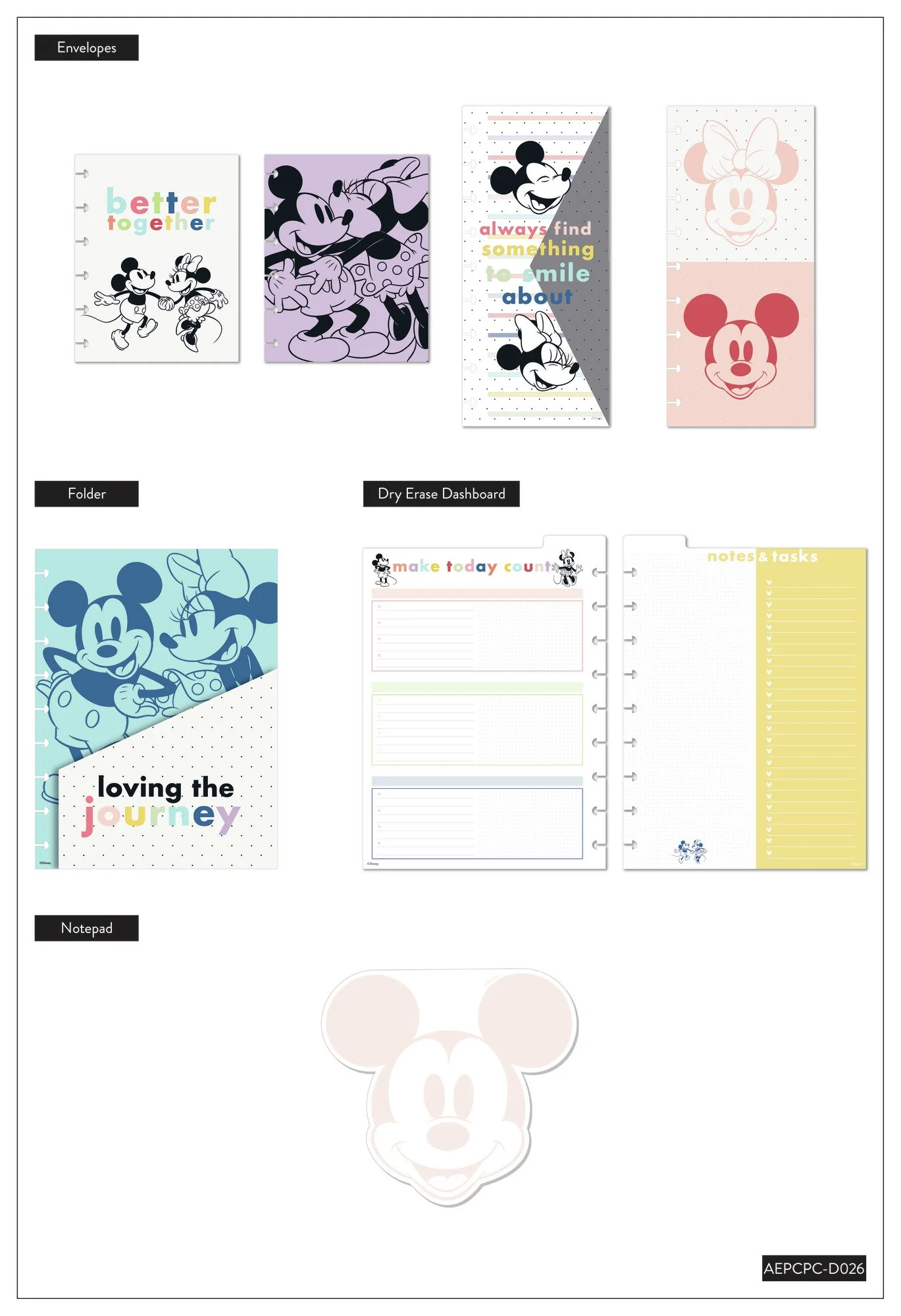 Disney© Mickey Mouse & Minnie Mouse Joy Colorblock Classic Planner Companion - Image 8