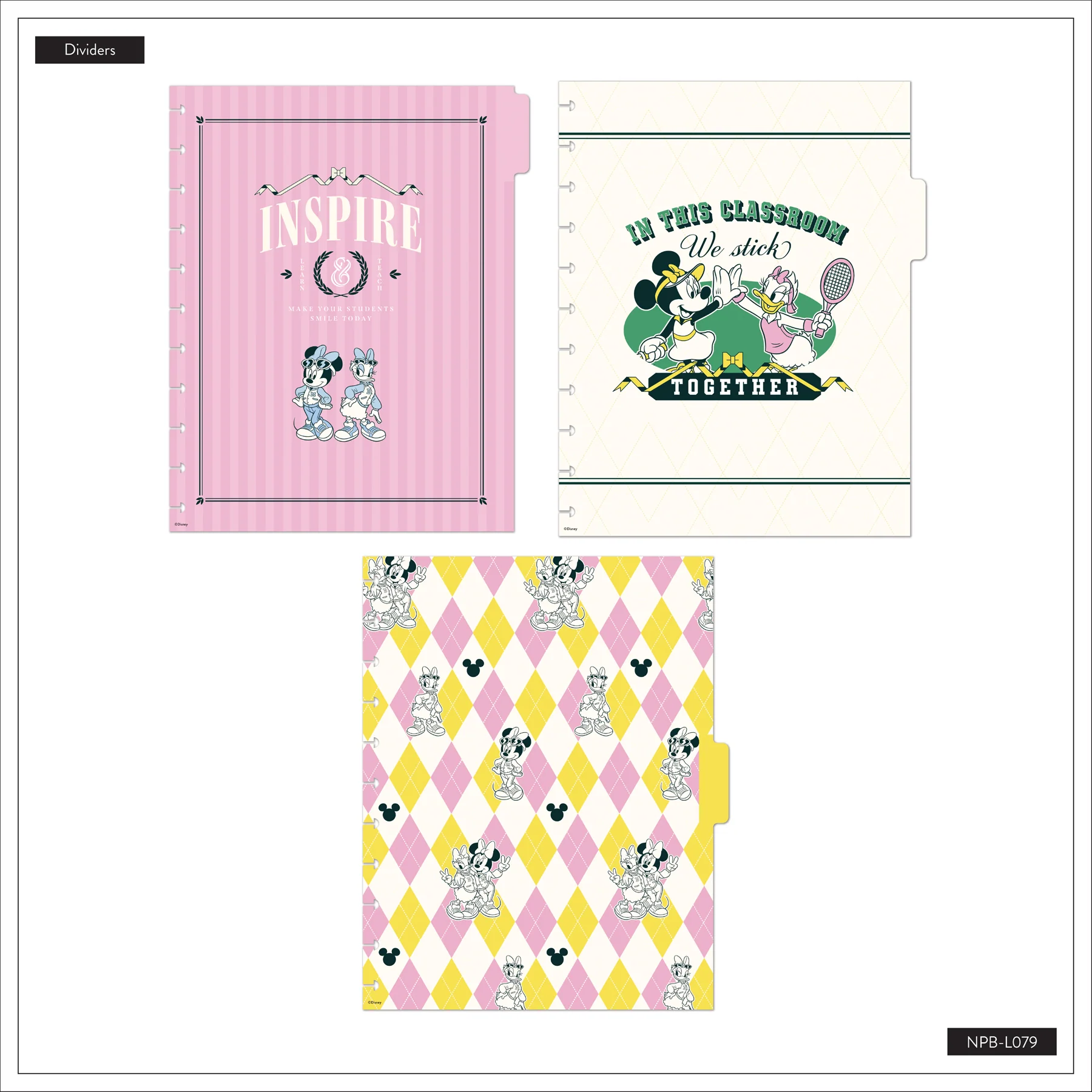 Disney Minnie Mouse & Daisy Duck Varsity Teacher - Dotted Lined Big Notebook - 60 Sheets - Image 10