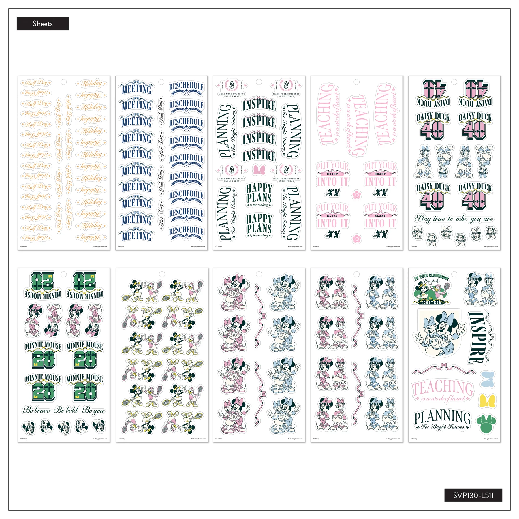 Disney Minnie Mouse & Daisy Duck Varsity Teacher - Value Pack Stickers - Big - Image 10