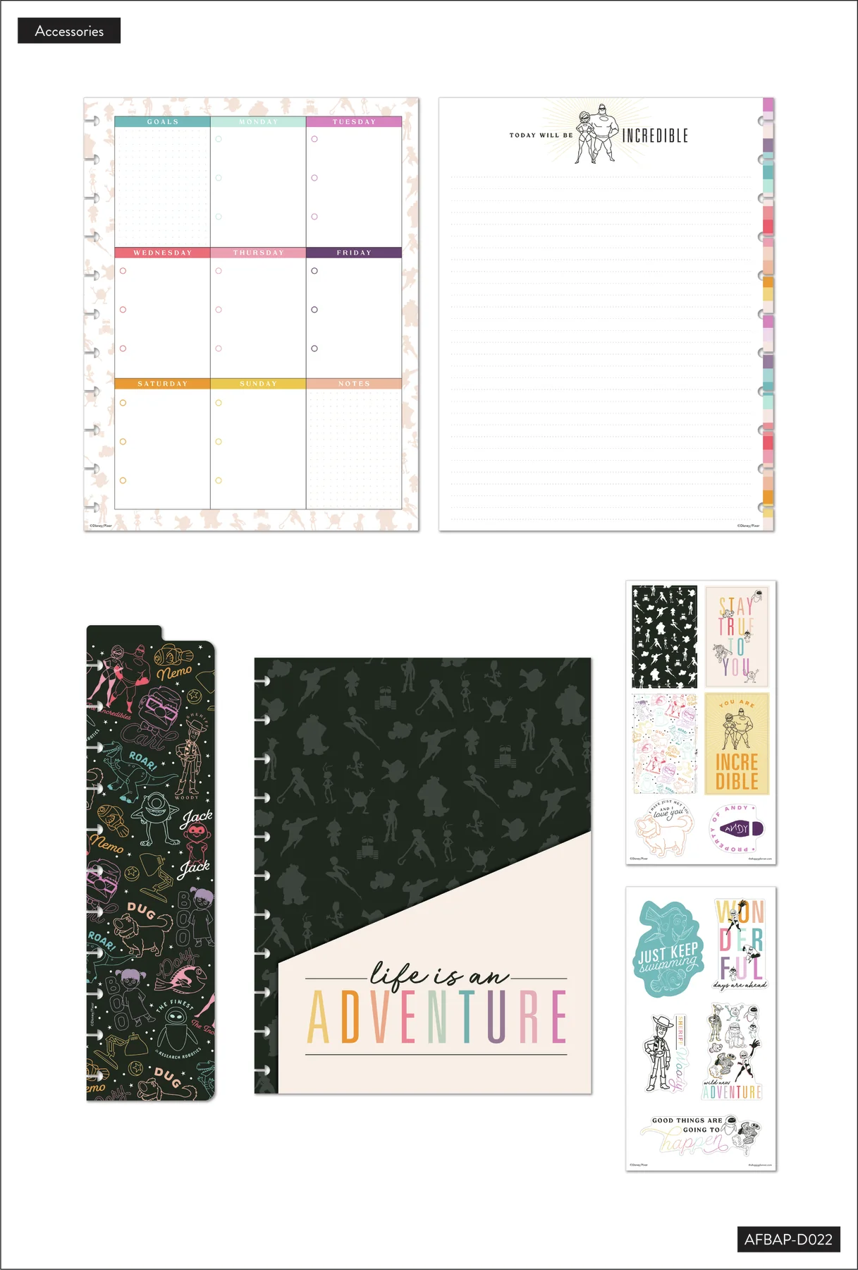 Disney© and Pixar Bright Year - Big Planner Accessory Pack - Image 5
