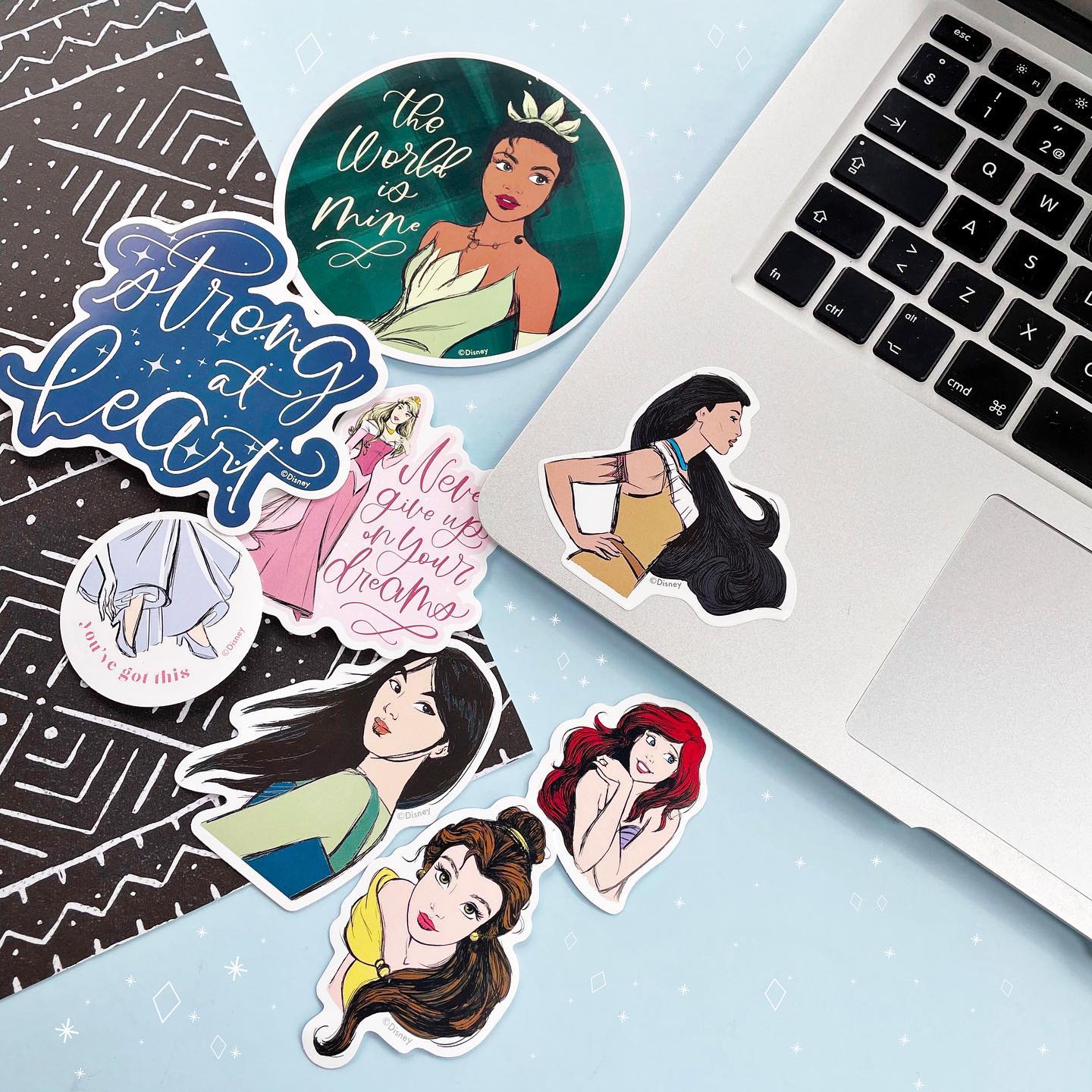 Disney© Princess Strong at Heart Die Cut Vinyl Decal Stickers - 8 Pack - Image 2