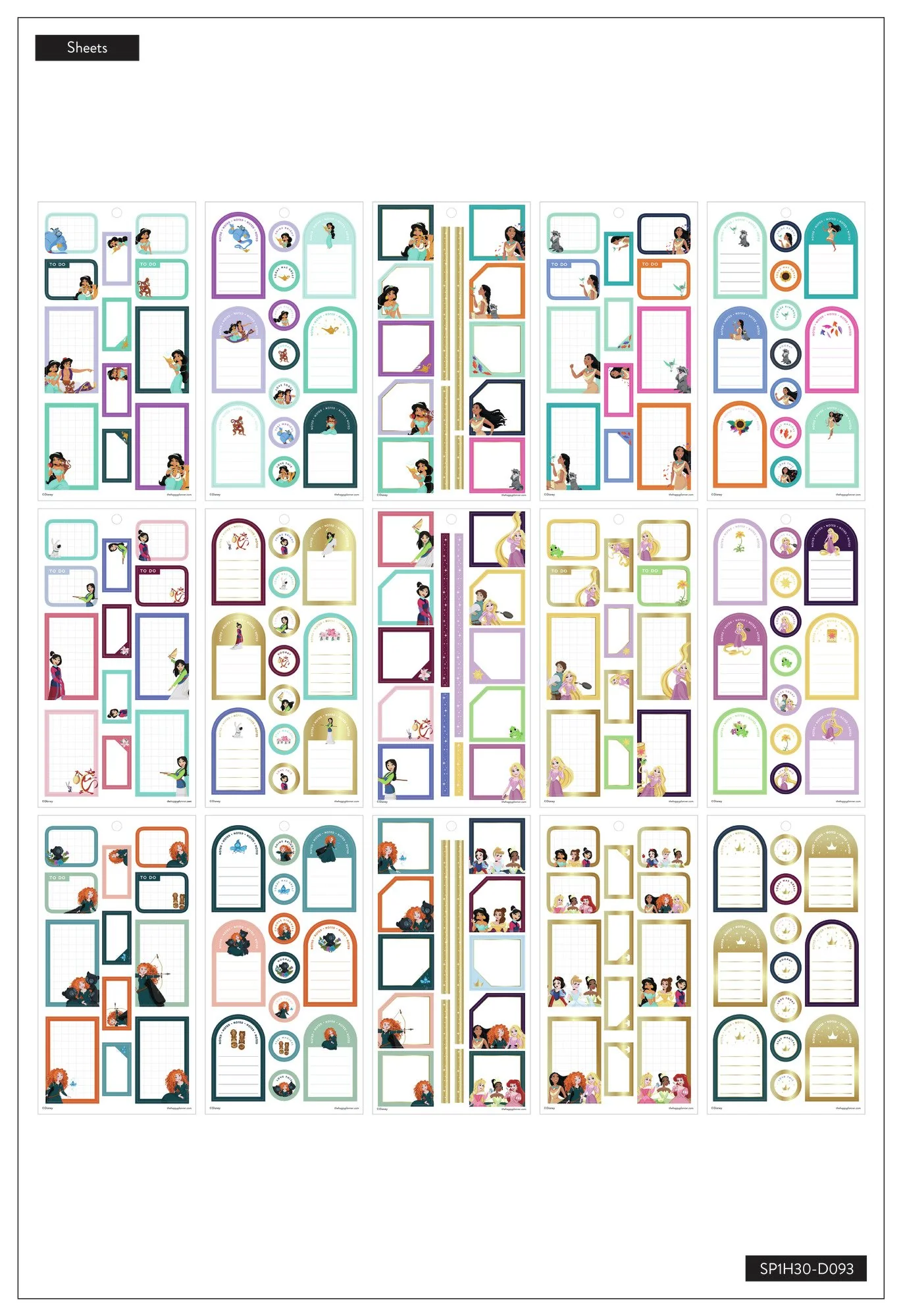 Disney Â© Value Pack Stickers - Princess Colorful Boxes - Image 3