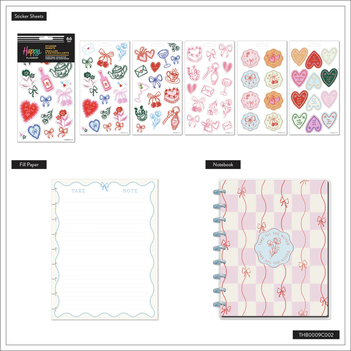 Everyday Coquette - Classic Notebook + Filler Paper + Sticker Bundle - Image 10