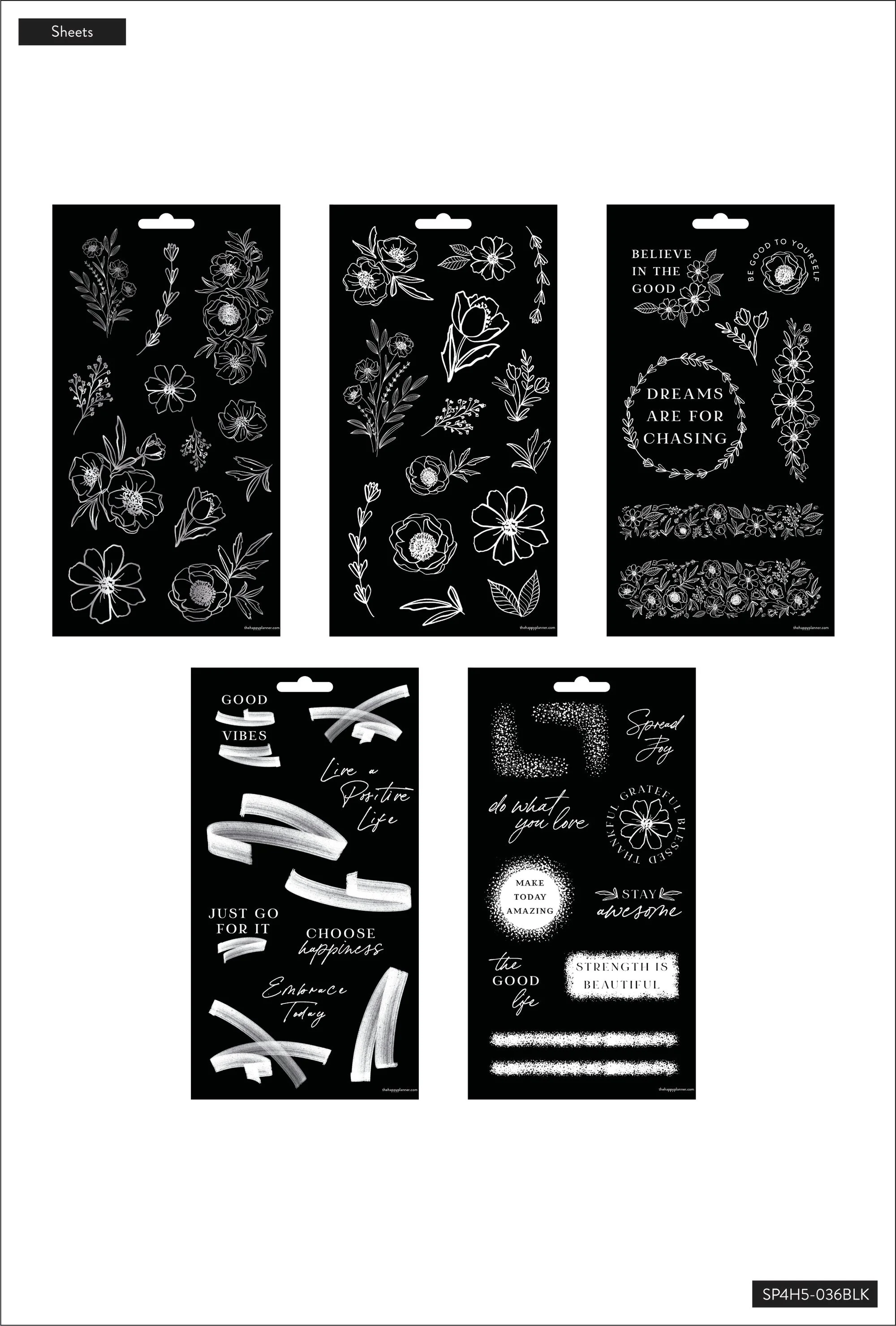 Everyday Florals - 5 Sticker Sheets - Clear - Image 2