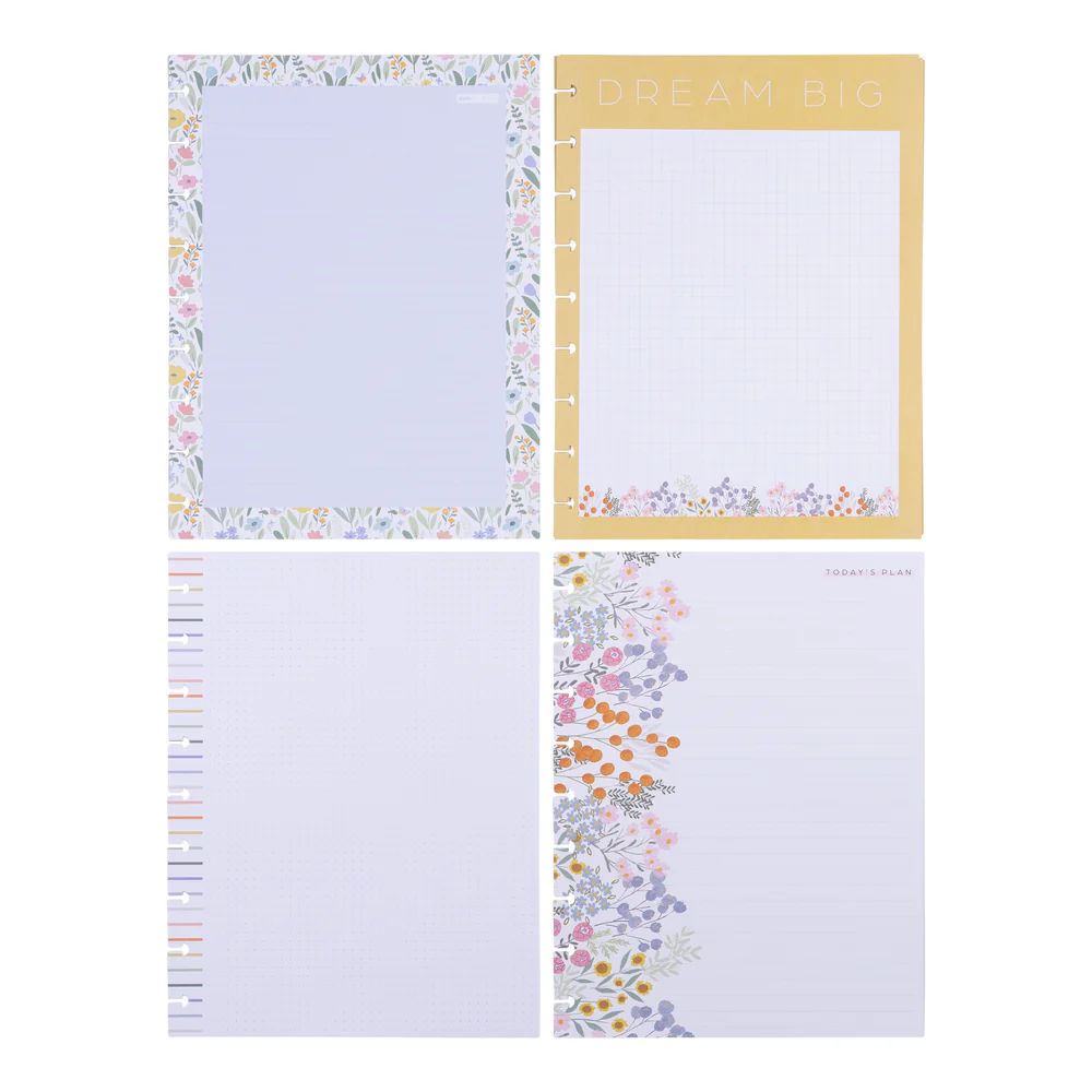 Everyday Sorbet Floral - Grid + Dotted Lined + Dot Grid Classic Filler Paper - 40 Sheets - Image 2