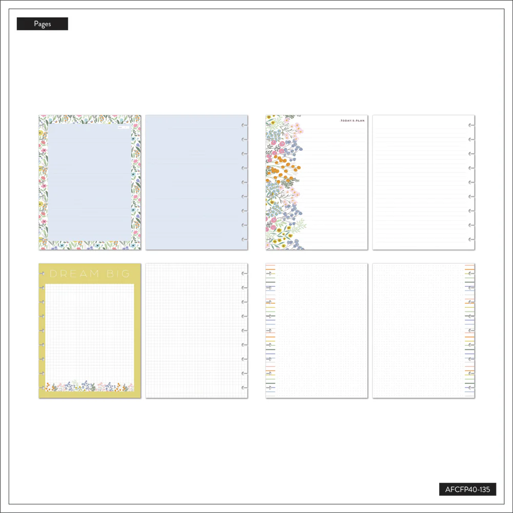 Everyday Sorbet Floral - Grid + Dotted Lined + Dot Grid Classic Filler Paper - 40 Sheets - Image 4