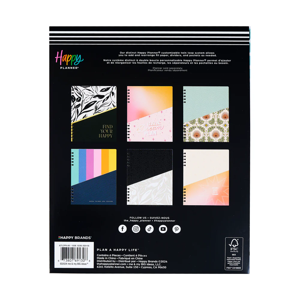 Find Your Happy - Classic Customizable Spiral Planner Pocket Folders - 6 Pack - Image 5