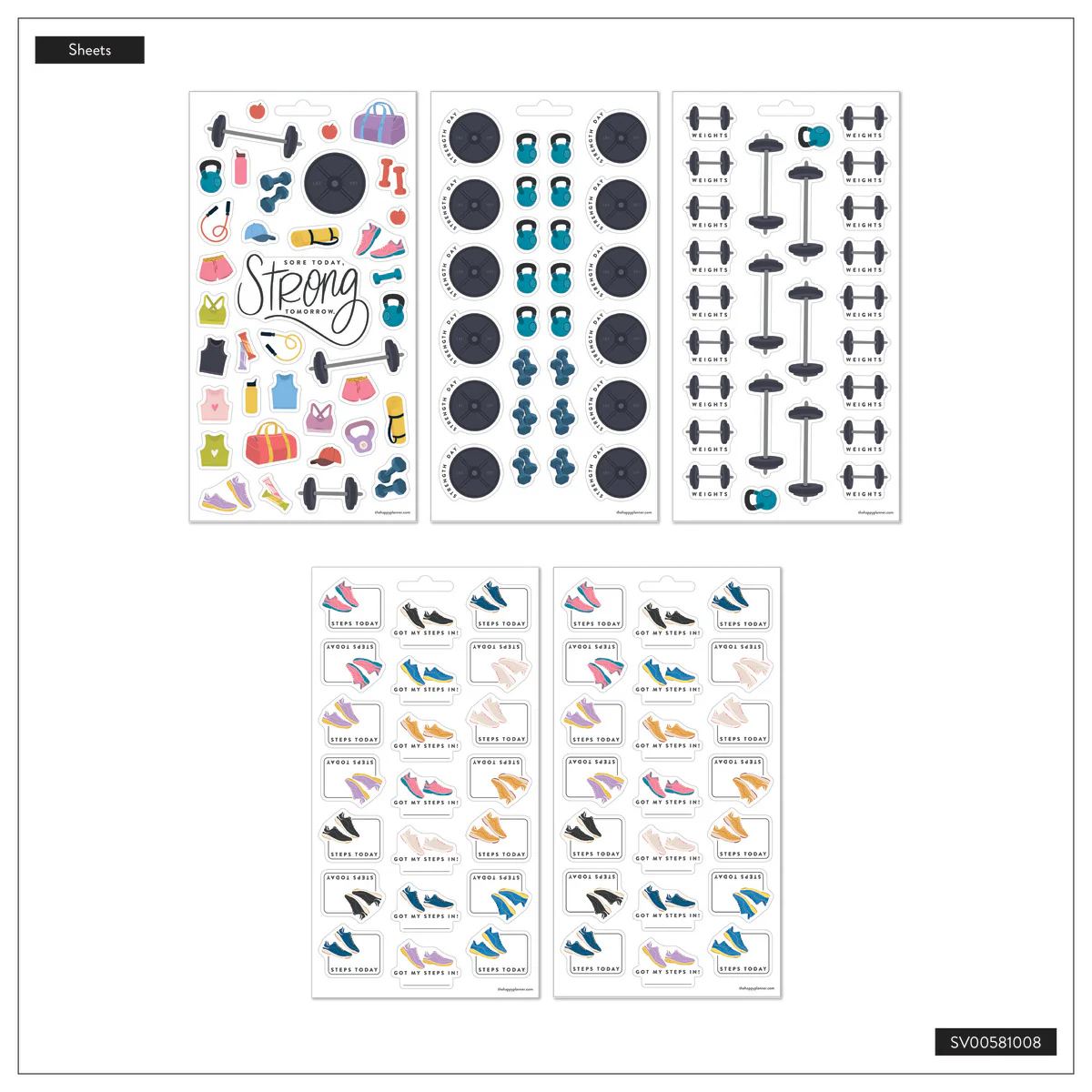 Fitness Icons - 10 Sticker Sheets - Image 7