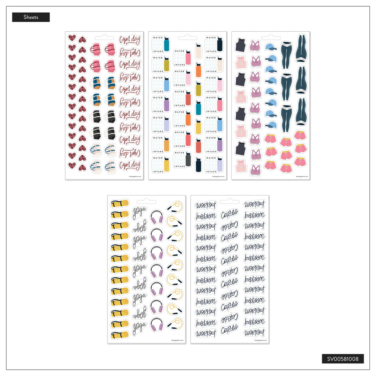 Fitness Icons - 10 Sticker Sheets - Image 8