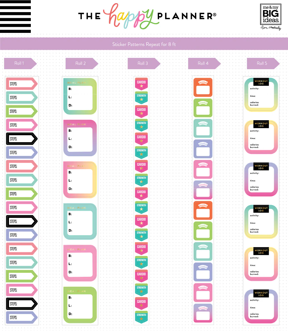 Fitness Sticker Rolls - Image 2