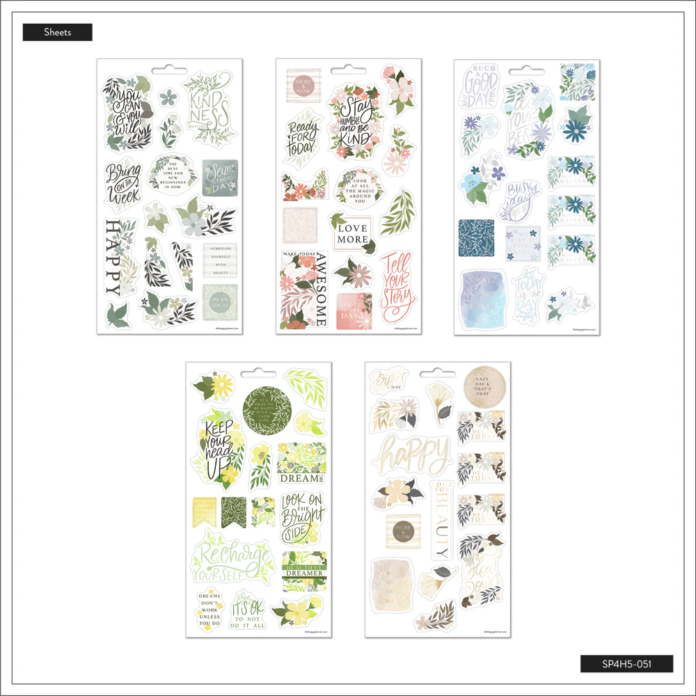 Floral Color Story - 5 Sticker Sheets - Image 5