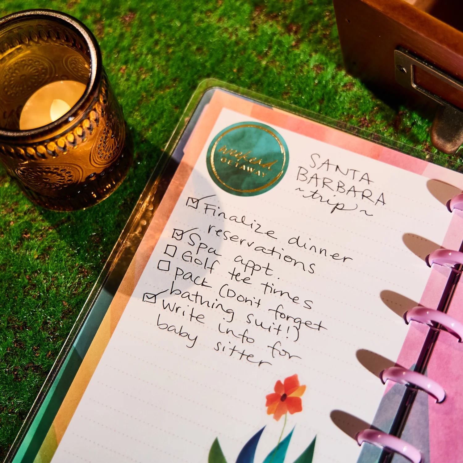 Floral Energy - Dotted Lined Mini Notebook - 60 Sheets - Image 4