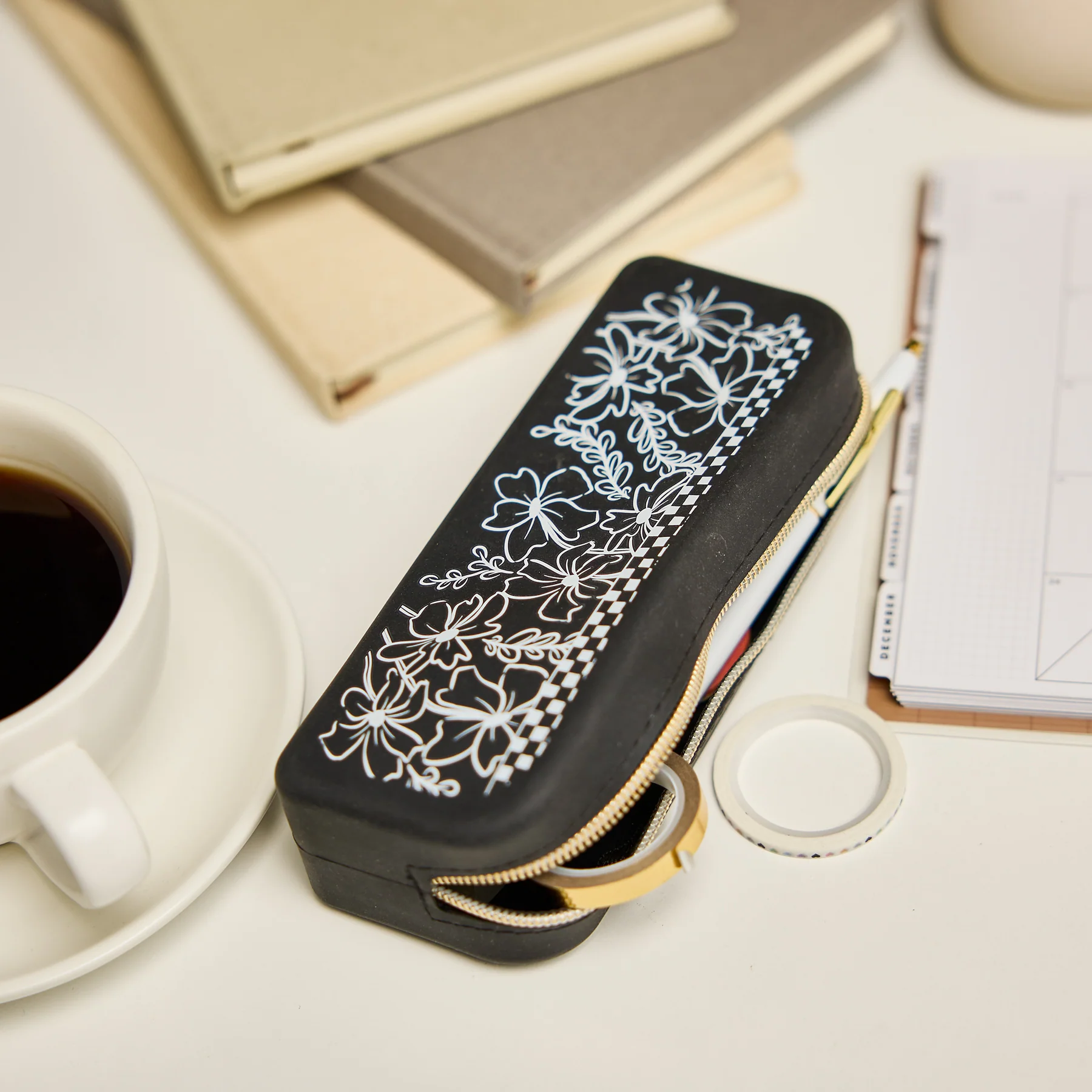 Flower Charm - Silicone Pen & Pencil Zip Pouch - Image 5