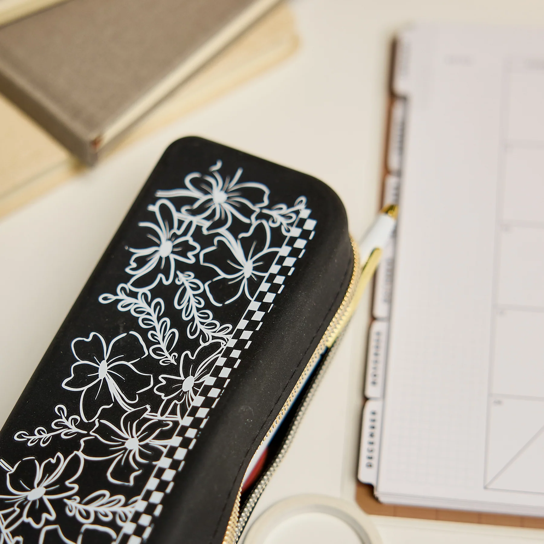 Flower Charm - Silicone Pen & Pencil Zip Pouch - Image 6