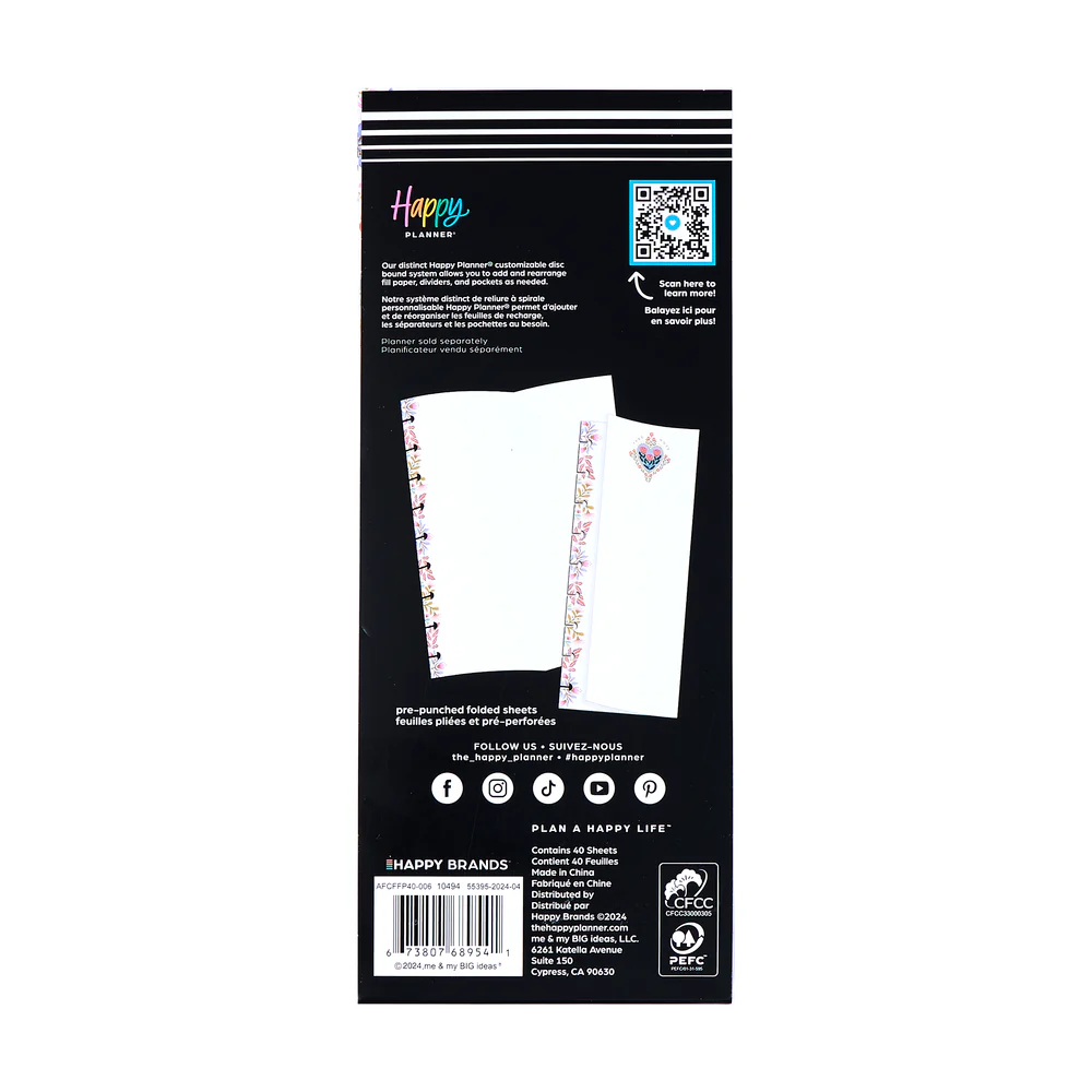 Folk & Flora - Dotted Lined + Dashboard Classic Folded Filler Paper - 40 Sheets - Image 4