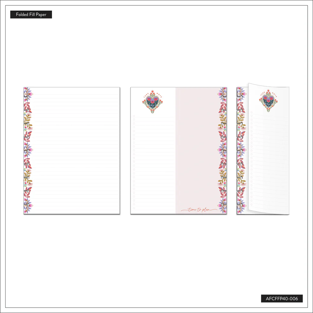 Folk & Flora - Dotted Lined + Dashboard Classic Folded Filler Paper - 40 Sheets - Image 5