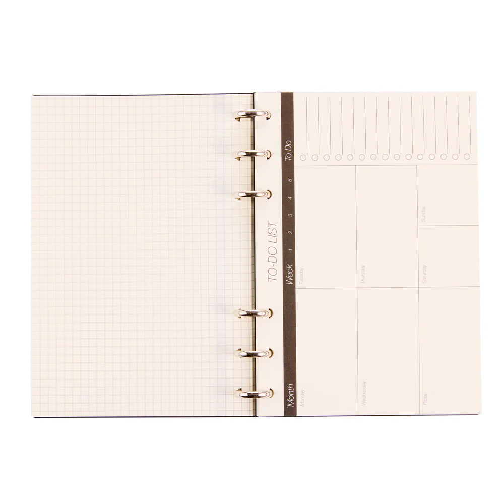 Frosted Black - Disc Bound Foldable Standing Desk Agenda - Weekly Overview - 52 Sheets - Image 7