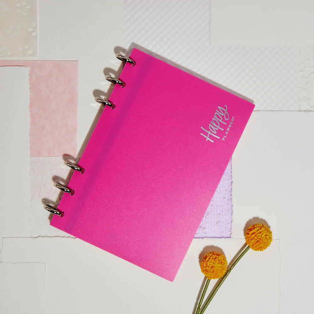 Frosted Hot Pink - Disc Bound Foldable Standing Desk Agenda - Weekly Overview - 52 Sheets - Image 4