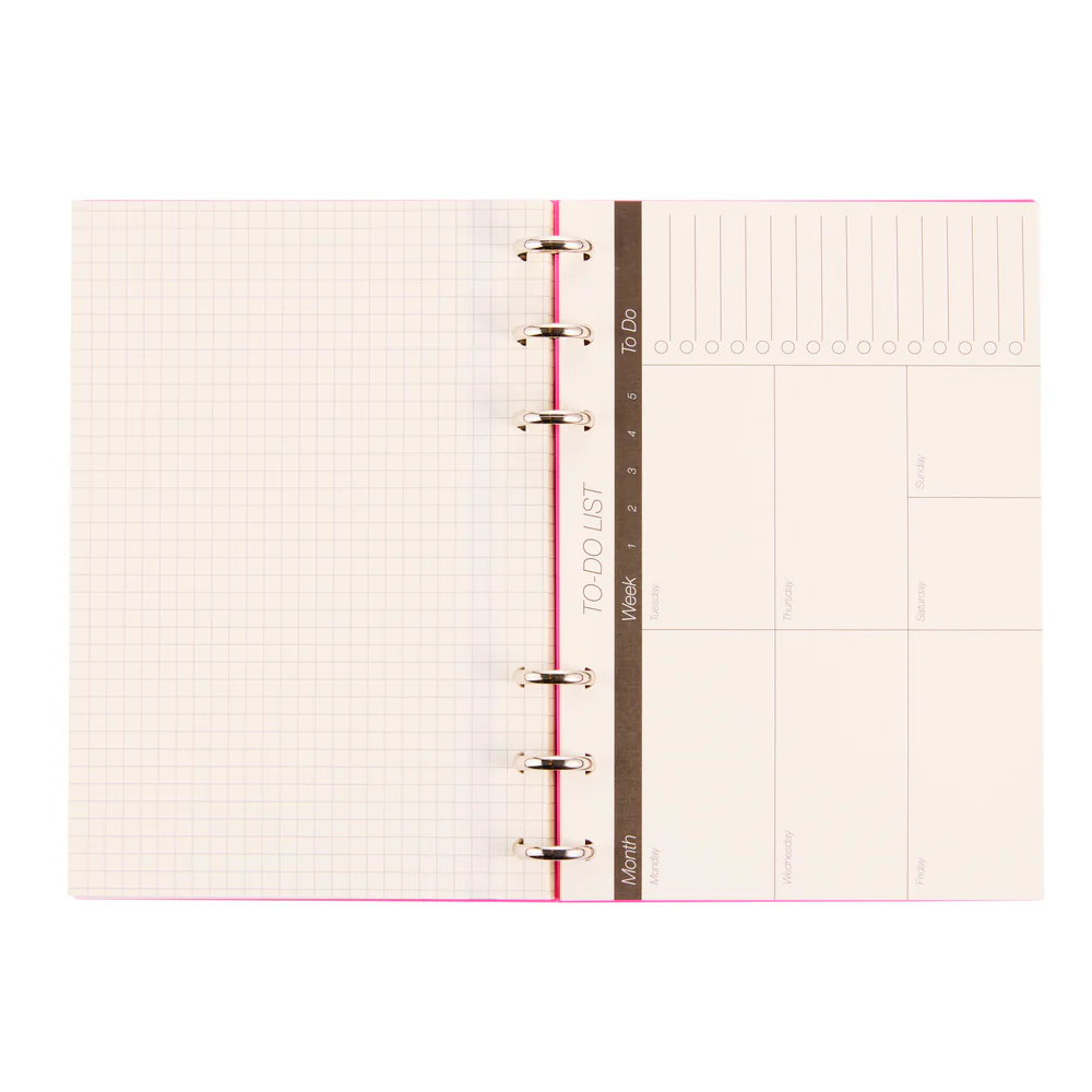 Frosted Hot Pink - Disc Bound Foldable Standing Desk Agenda - Weekly Overview - 52 Sheets - Image 7