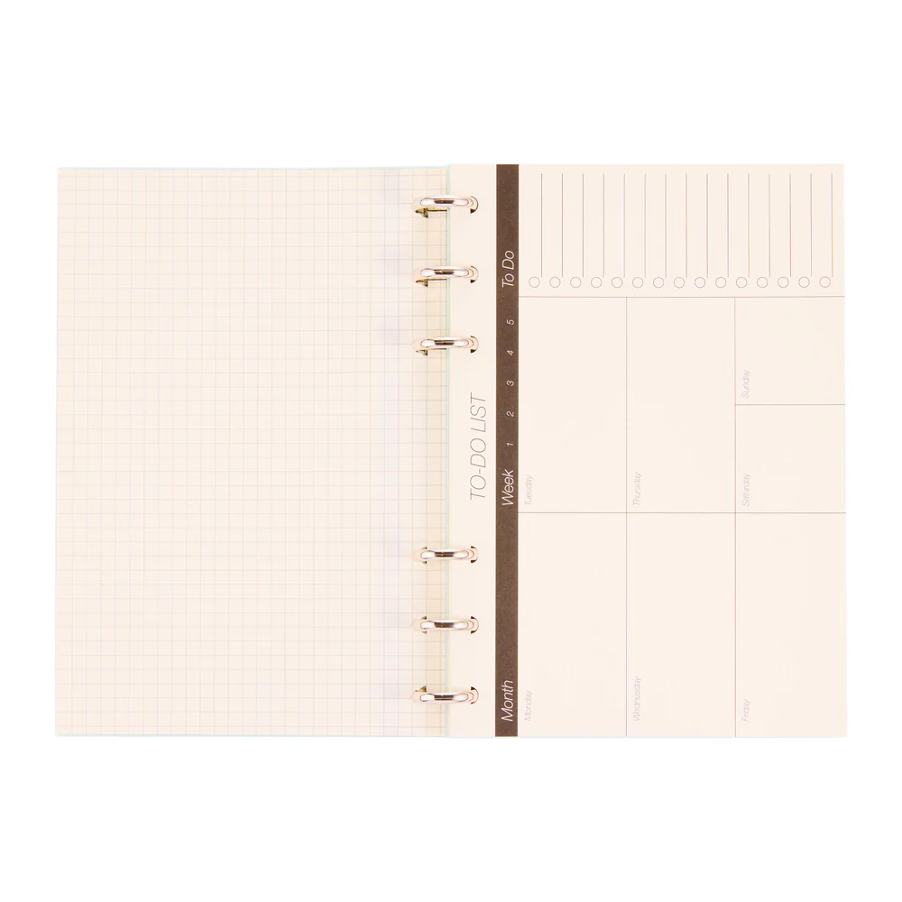 Frosted Mint - Disc Bound Foldable Standing Desk Agenda - Weekly Overview - 52 Sheets - Image 7