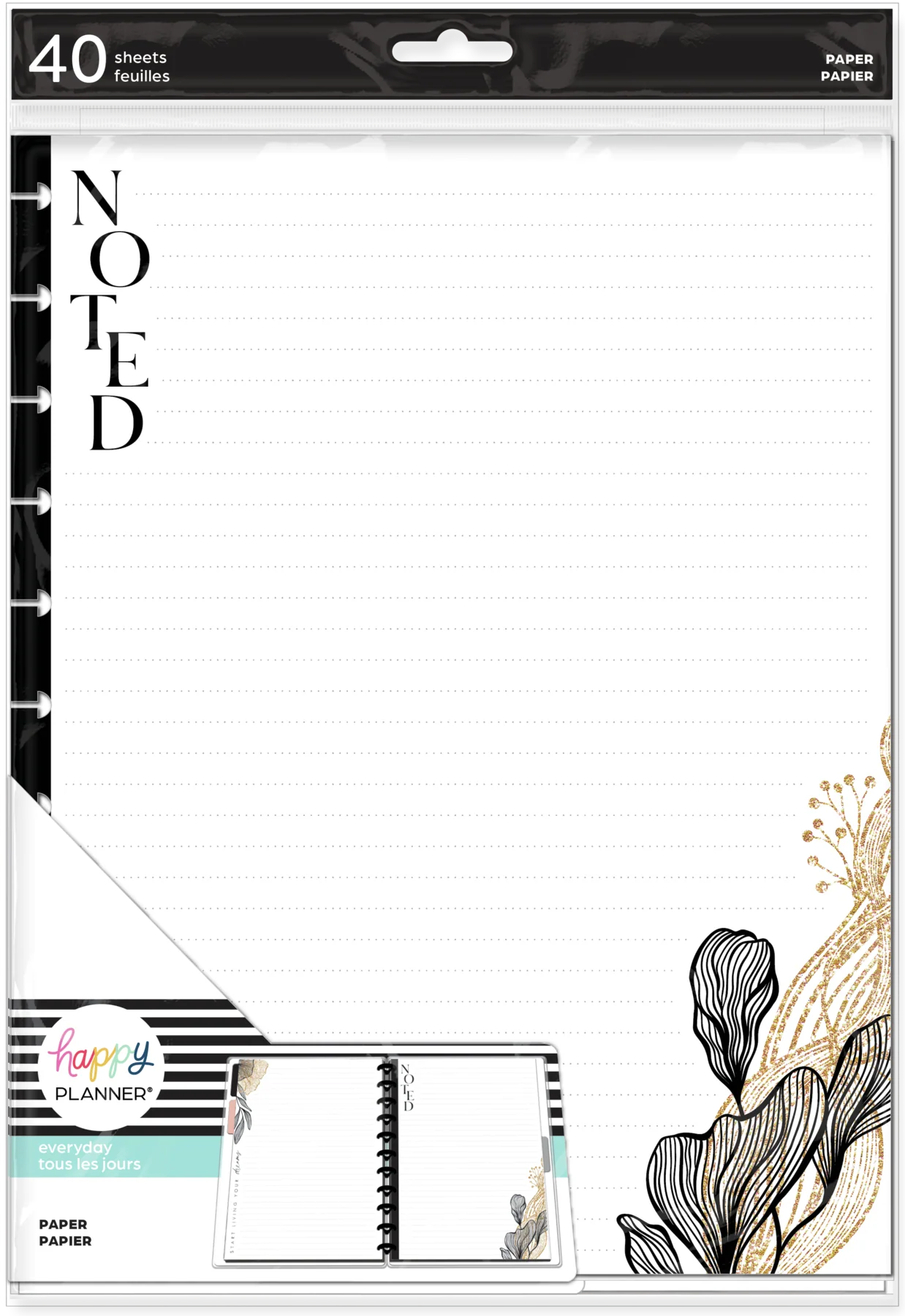 Gold & Black Big Filler Paper - Dot Lined Paper - 40 Sheets - Image 5