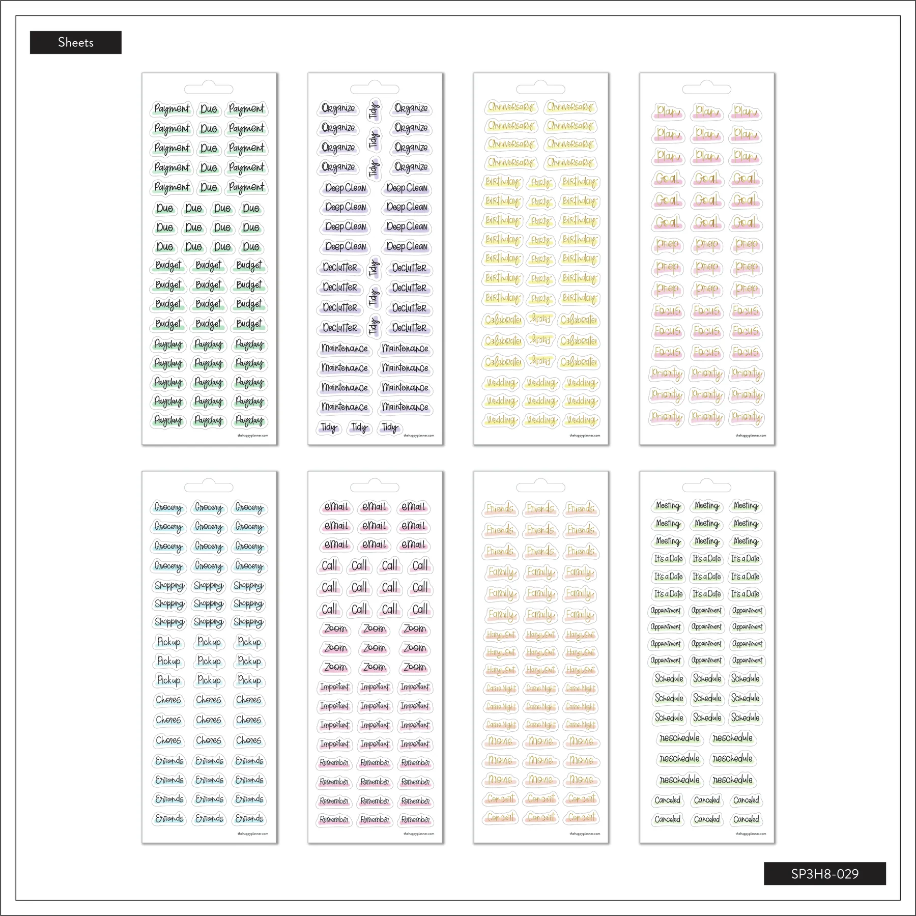 Hand Lettered Basics Stickers - 8 Sheets - Image 4