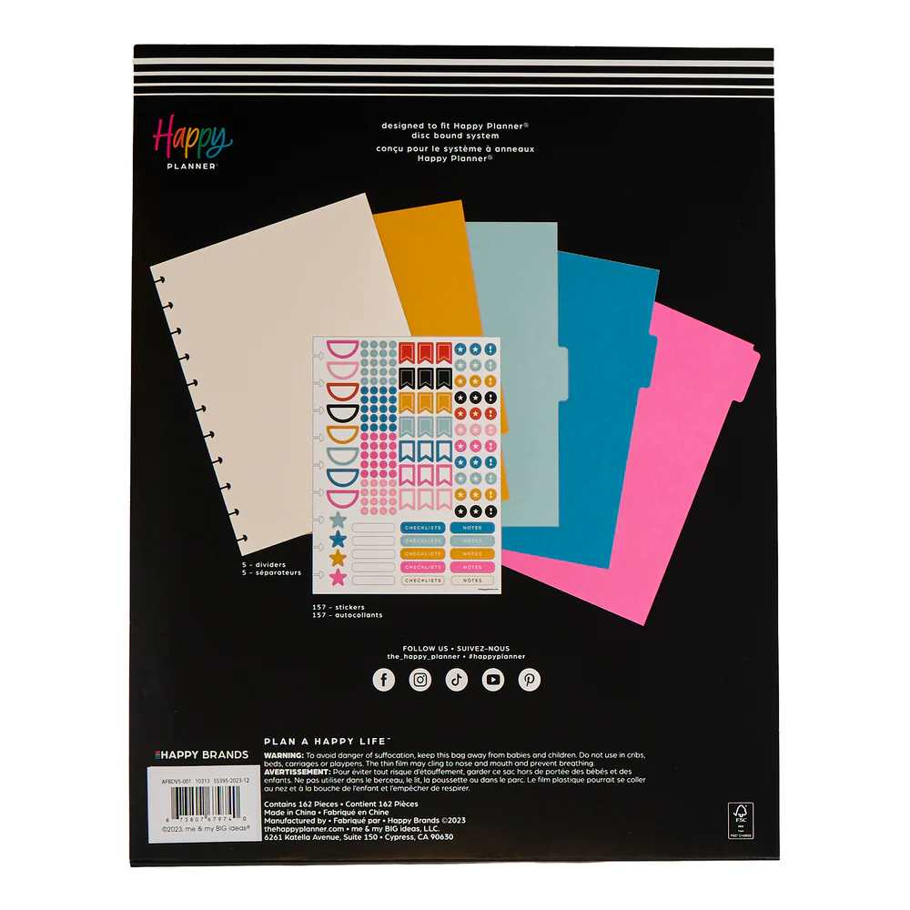 Happy Brights - Big Plastic Dividers - 5 Pack - Image 6