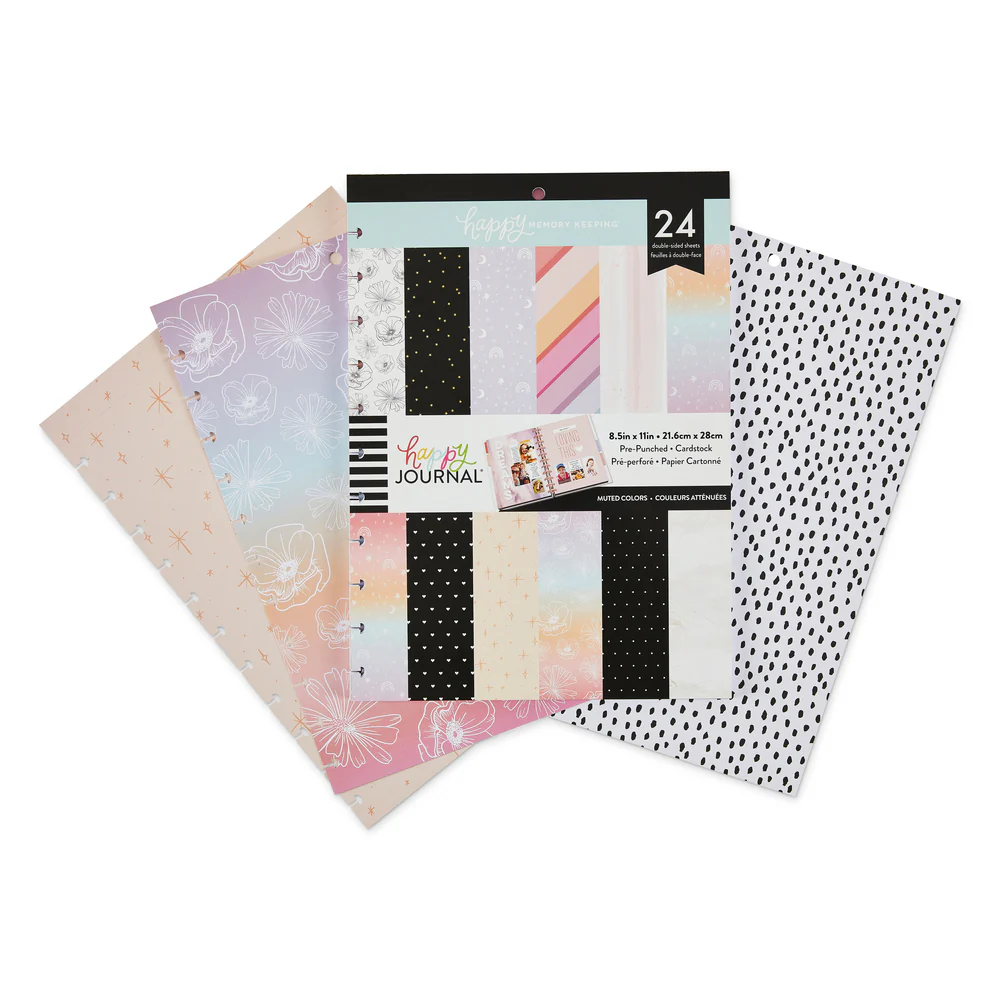 Happy Memory Keeping® - Muted Colors Big Pre-Punched Cardstock - Image 2