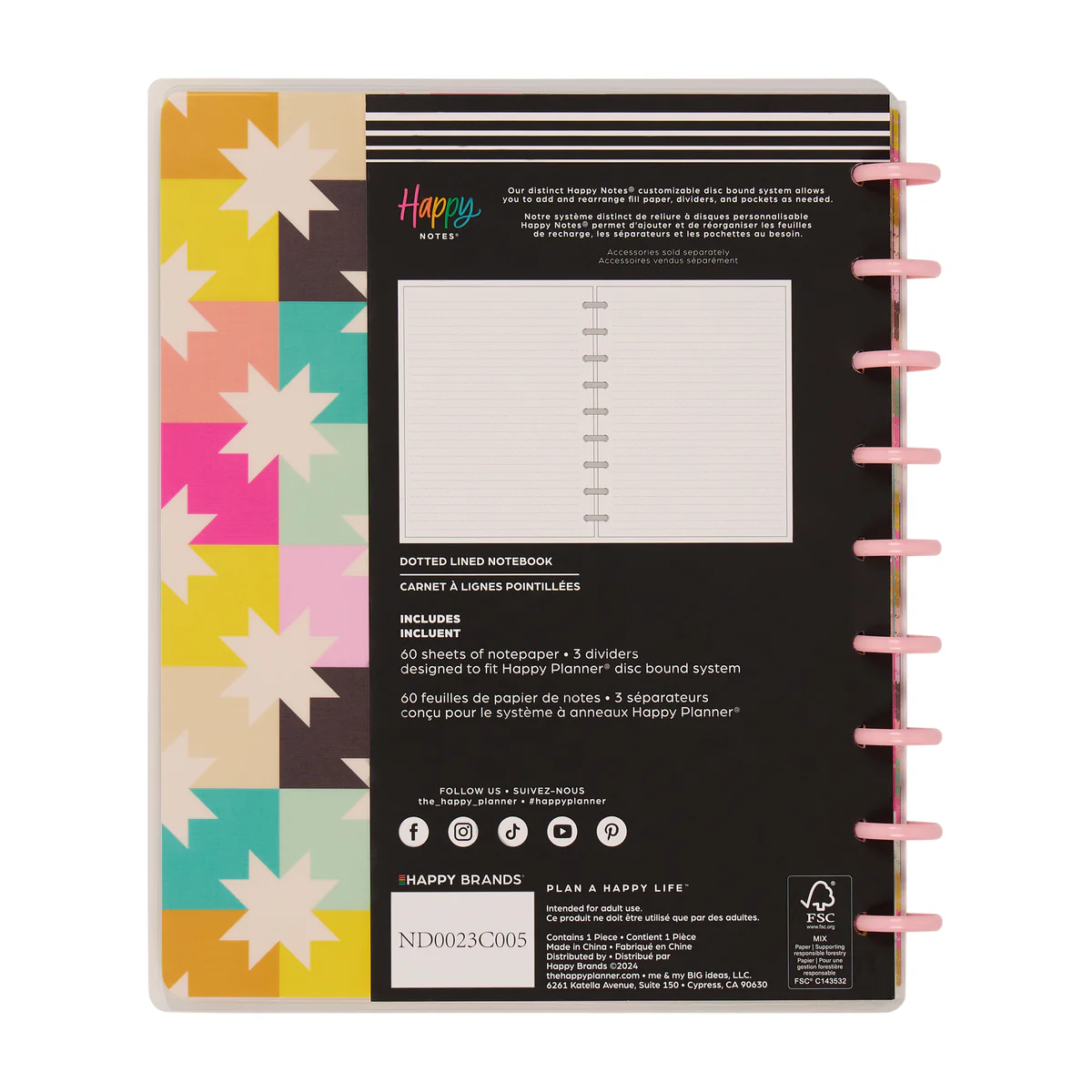 Happy Patchwork - Dotted Lined Classic Notebook - 60 Sheets - Image 12