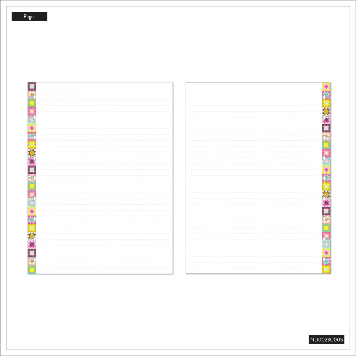 Happy Patchwork - Dotted Lined Classic Notebook - 60 Sheets - Image 8
