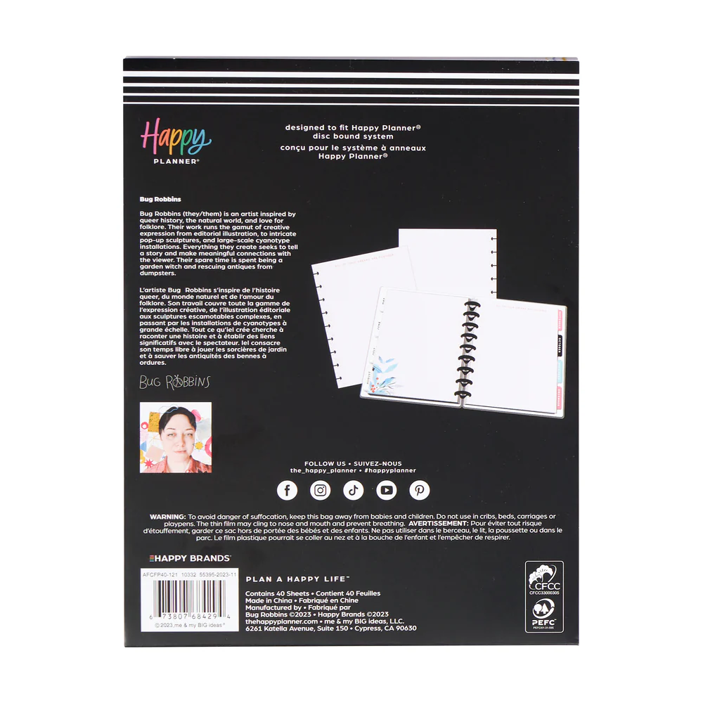 Bug Robbins x Happy Planner Blooming With Pride - Dotted Lined Classic Filler Paper - 40 Sheets - Image 7