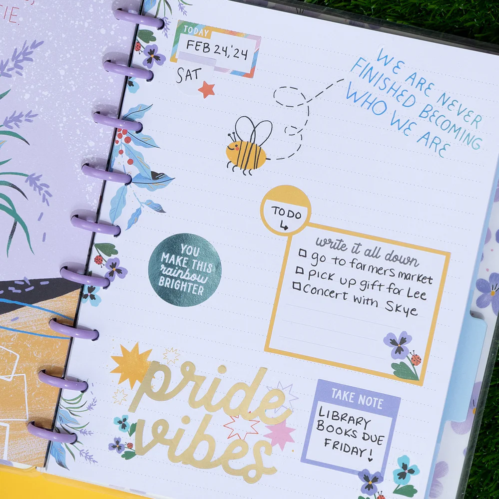 Bug Robbins x Happy Planner Blooming With Pride - Dotted Lined Classic Notebook - 60 Sheets - Image 4