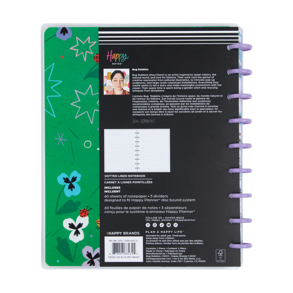Bug Robbins x Happy Planner Blooming With Pride - Dotted Lined Classic Notebook - 60 Sheets - Image 9