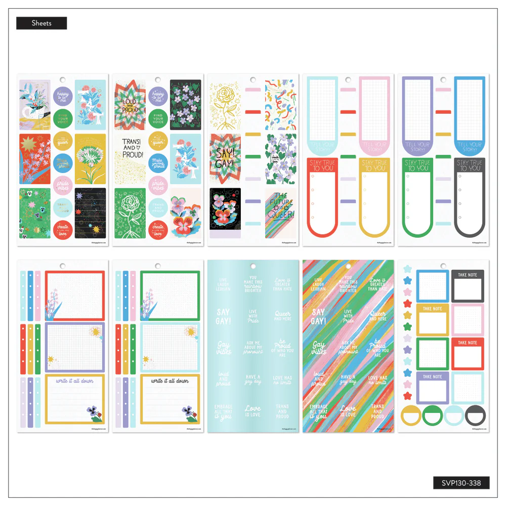Bug Robbins x Happy Planner Blooming With Pride - Value Pack Stickers - Image 5