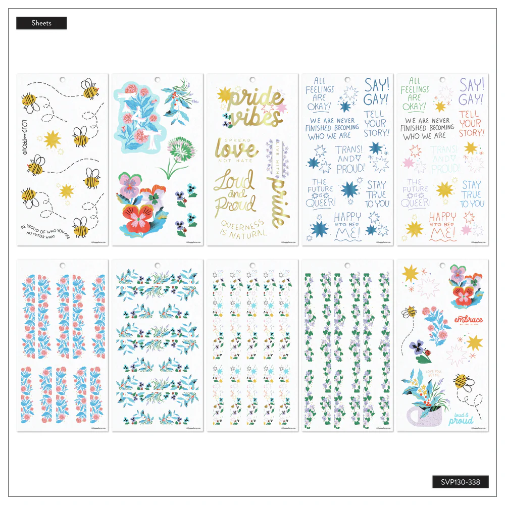 Bug Robbins x Happy Planner Blooming With Pride - Value Pack Stickers - Image 7