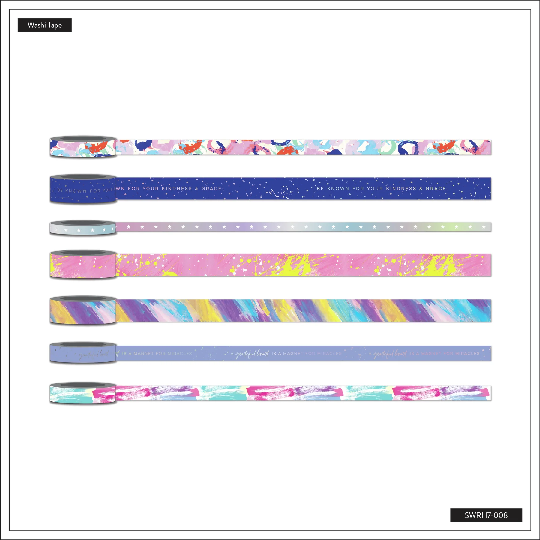 Happy Planner x GracePlace Washi Tape - 7 Pack - A Graceful Heart - Image 4