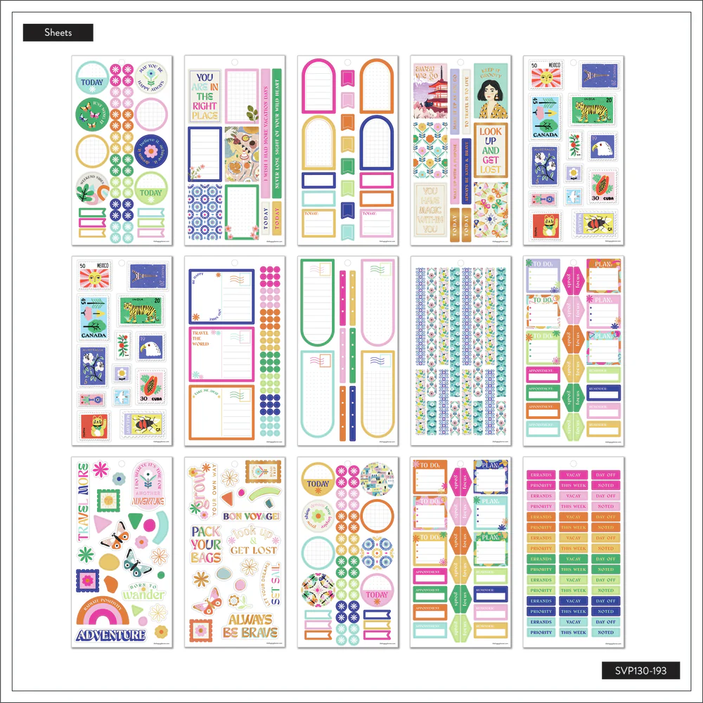 Happy Planner x TĂÂ nia Garcia Bright Travels - Value Pack Stickers - Image 6