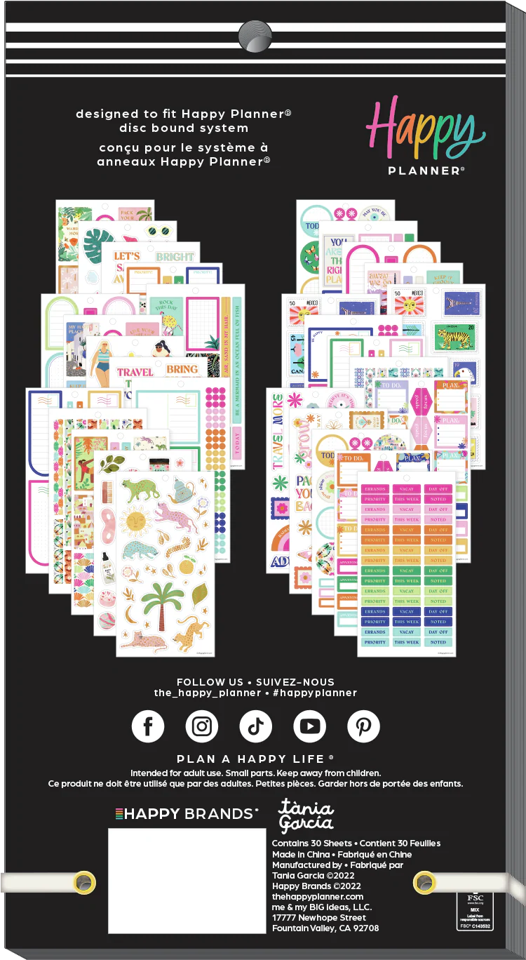 Happy Planner x TĂÂ nia Garcia Bright Travels - Value Pack Stickers - Image 7