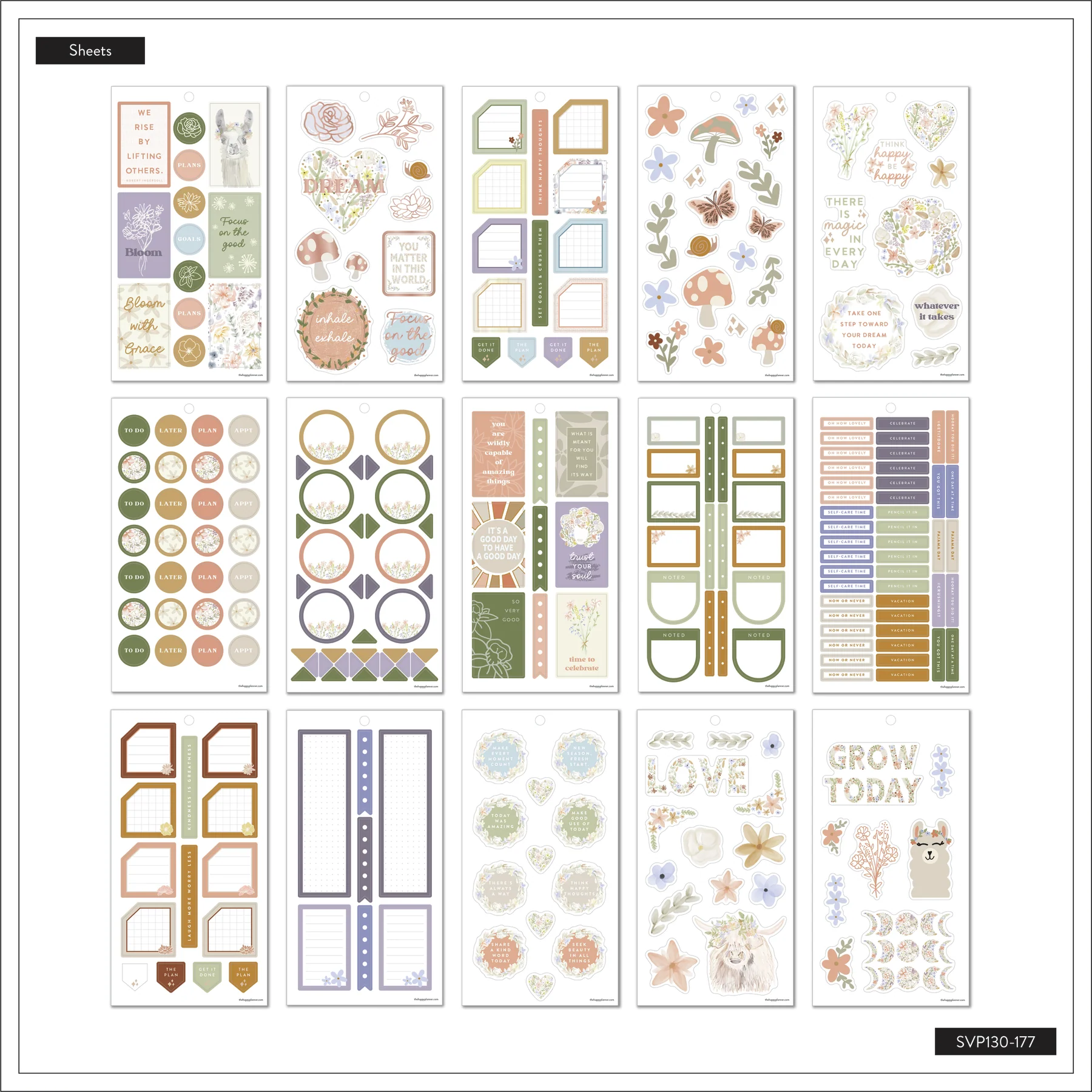Happy Planner x Zaewild Value Pack Stickers - Painted Blossoms - Image 7